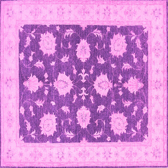 Square Machine Washable Oriental Pink Traditional Rug, wshtr1795pnk