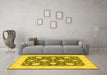 Machine Washable Oriental Yellow Traditional Rug in a Living Room, wshtr1795yw