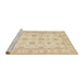 Sideview of Machine Washable Traditional Khaki Gold Rug, wshtr1796