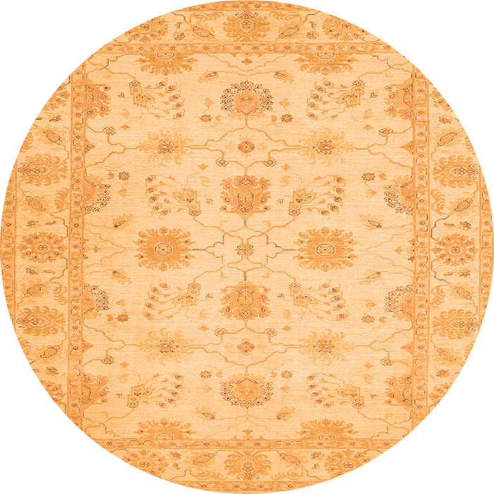 Square Oriental Orange Traditional Rug, tr1796org