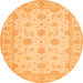 Square Oriental Orange Traditional Rug, tr1796org