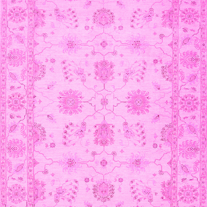 Machine Washable Oriental Pink Traditional Rug, wshtr1796pnk