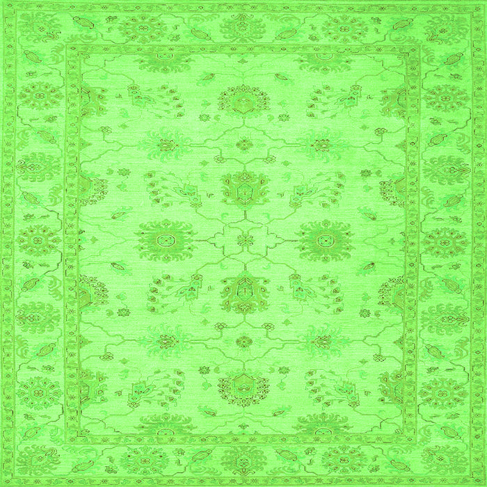 Serging Thickness of Oriental Green Traditional Rug, tr1796grn