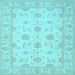 Square Oriental Light Blue Traditional Rug, tr1796lblu