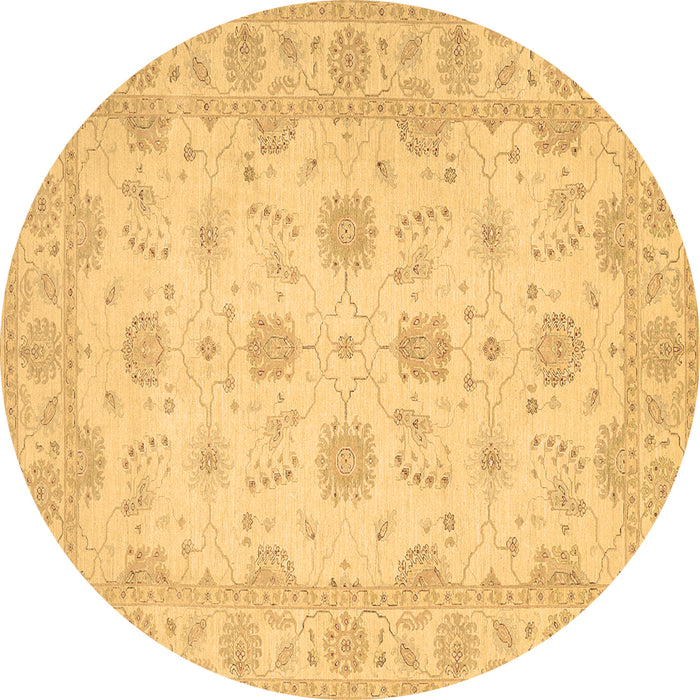 Round Machine Washable Oriental Brown Traditional Rug, wshtr1796brn