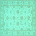 Square Oriental Turquoise Traditional Rug, tr1796turq