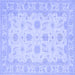 Square Machine Washable Oriental Blue Traditional Rug, wshtr1796blu