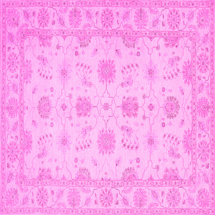 Square Oriental Pink Traditional Rug, tr1796pnk