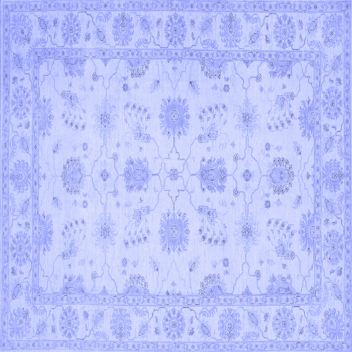 Square Oriental Blue Traditional Rug, tr1796blu