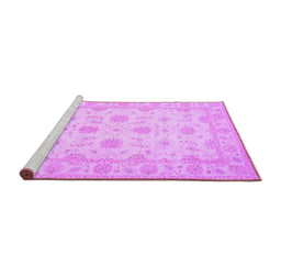 Sideview of Machine Washable Oriental Purple Traditional Area Rugs, wshtr1796pur