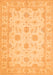 Serging Thickness of Machine Washable Oriental Orange Traditional Area Rugs, wshtr1796org