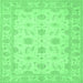 Square Oriental Emerald Green Traditional Rug, tr1796emgrn