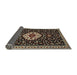 Sideview of Traditional Black Brown Medallion Rug, tr1797