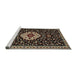 Sideview of Machine Washable Traditional Black Brown Rug, wshtr1797