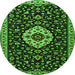 Machine Washable Medallion Green Traditional Area Rugs, wshtr1797grn