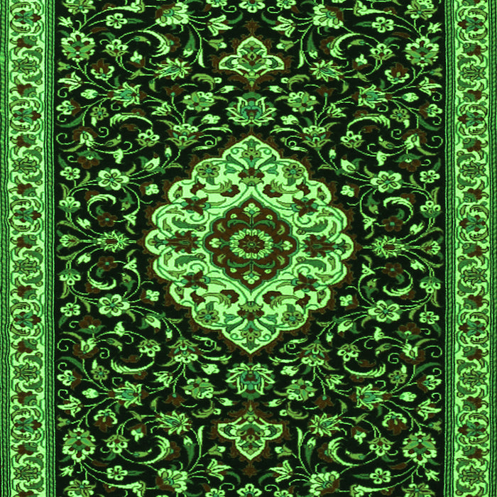 Medallion Green Traditional Rug, tr1797grn