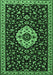 Machine Washable Medallion Emerald Green Traditional Area Rugs, wshtr1797emgrn