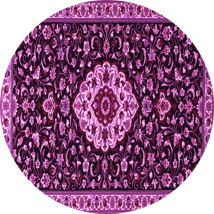 Round Medallion Pink Traditional Rug, tr1797pnk