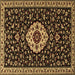 Square Machine Washable Medallion Brown Traditional Rug, wshtr1797brn