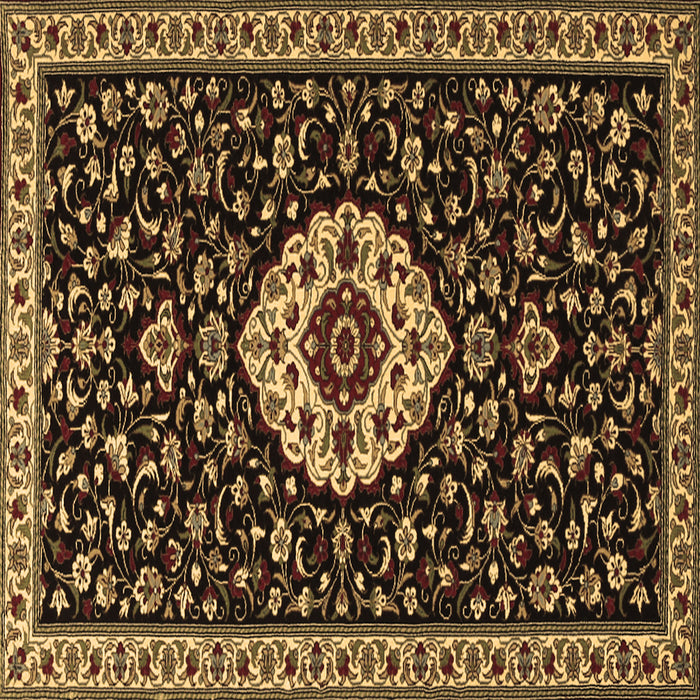 Square Medallion Brown Traditional Rug, tr1797brn
