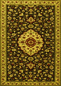 Medallion Yellow Traditional Rug, tr1797yw