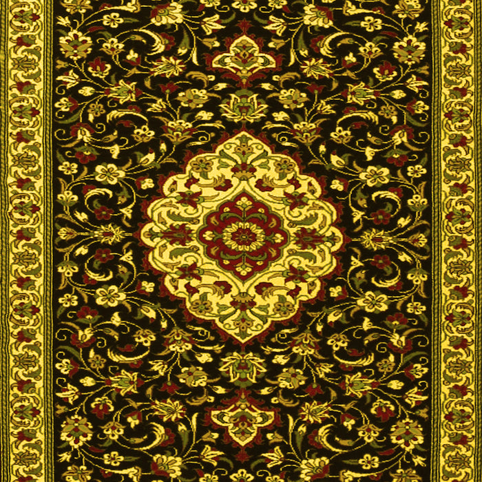Medallion Yellow Traditional Rug, tr1797yw