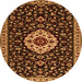 Square Medallion Orange Traditional Rug, tr1797org