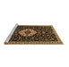 Sideview of Machine Washable Medallion Brown Traditional Rug, wshtr1797brn