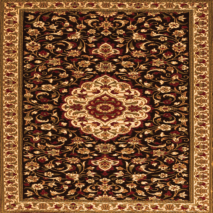 Serging Thickness of Medallion Orange Traditional Rug, tr1797org