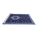 Sideview of Machine Washable Medallion Blue Traditional Rug, wshtr1797blu