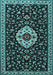 Medallion Light Blue Traditional Rug, tr1797lblu