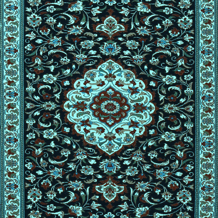 Medallion Light Blue Traditional Rug, tr1797lblu