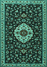 Medallion Turquoise Traditional Rug, tr1797turq