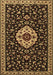 Machine Washable Medallion Brown Traditional Rug, wshtr1797brn