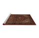 Sideview of Machine Washable Traditional Sienna Brown Rug, wshtr1798