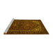 Sideview of Machine Washable Persian Yellow Traditional Rug, wshtr1798yw