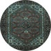 Round Persian Light Blue Traditional Rug, tr1798lblu