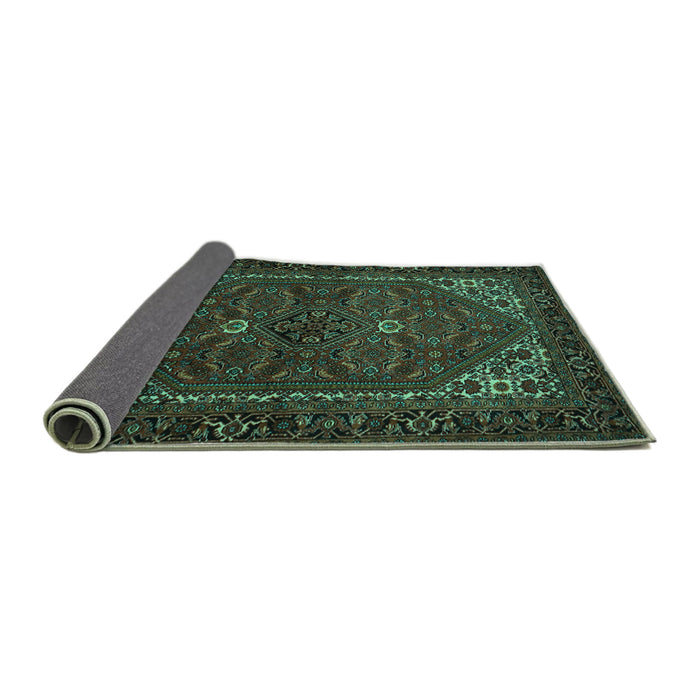 Sideview of Persian Turquoise Traditional Rug, tr1798turq