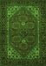 Serging Thickness of Machine Washable Persian Green Traditional Area Rugs, wshtr1798grn