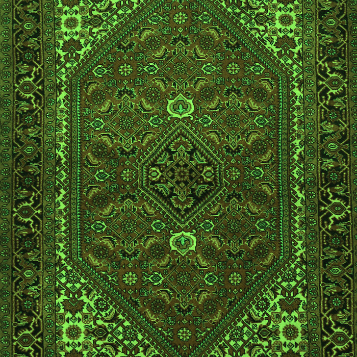 Serging Thickness of Machine Washable Persian Green Traditional Area Rugs, wshtr1798grn