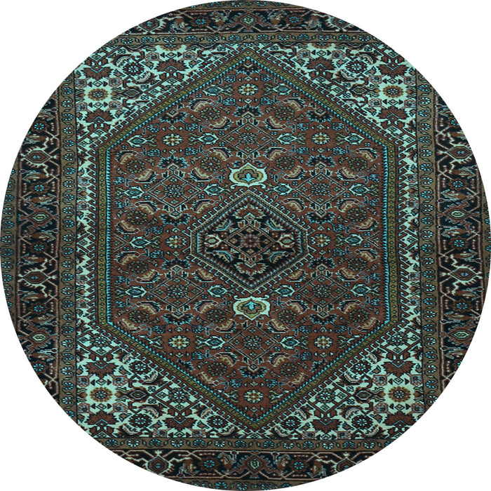 Round Machine Washable Persian Light Blue Traditional Rug, wshtr1798lblu