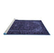 Sideview of Machine Washable Persian Blue Traditional Rug, wshtr1798blu