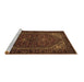 Sideview of Machine Washable Persian Brown Traditional Rug, wshtr1798brn