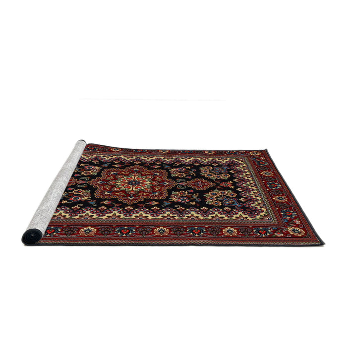 Sideview of Machine Washable Traditional Brown Rug, wshtr1799