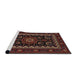 Sideview of Machine Washable Traditional Brown Rug, wshtr1799