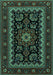 Machine Washable Persian Turquoise Traditional Area Rugs, wshtr1799turq