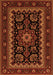 Serging Thickness of Machine Washable Persian Orange Traditional Area Rugs, wshtr1799org