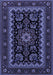 Machine Washable Persian Blue Traditional Rug, wshtr1799blu