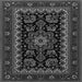 Round Machine Washable Persian Gray Traditional Rug, wshtr1799gry