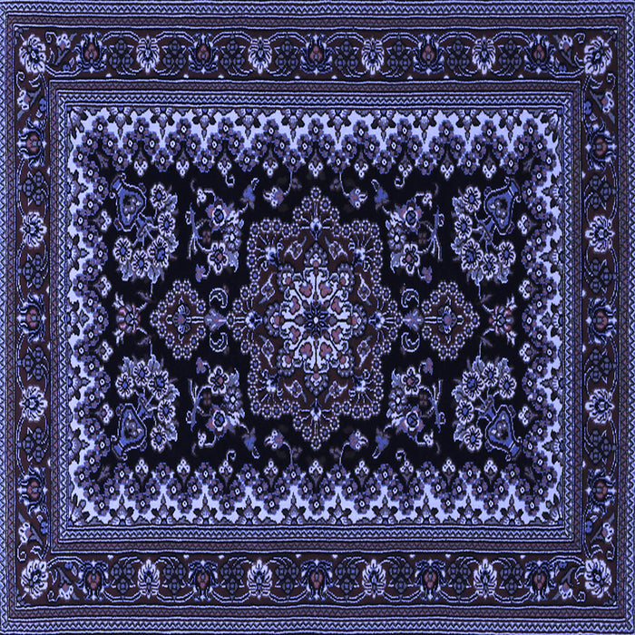 Square Machine Washable Persian Blue Traditional Rug, wshtr1799blu